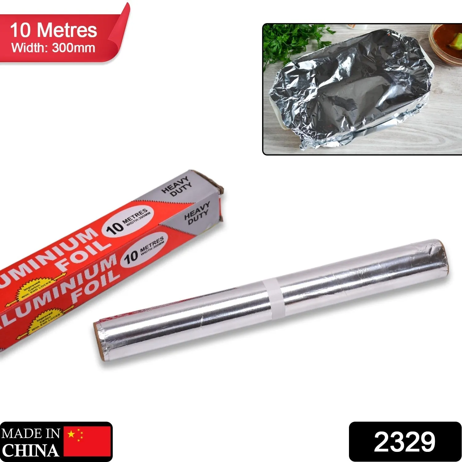 Aluminum Foil Roll Heavy Duty Non Stick Thick Aluminum Foil Sheet Baking Grilling Tool (10mX300mm)