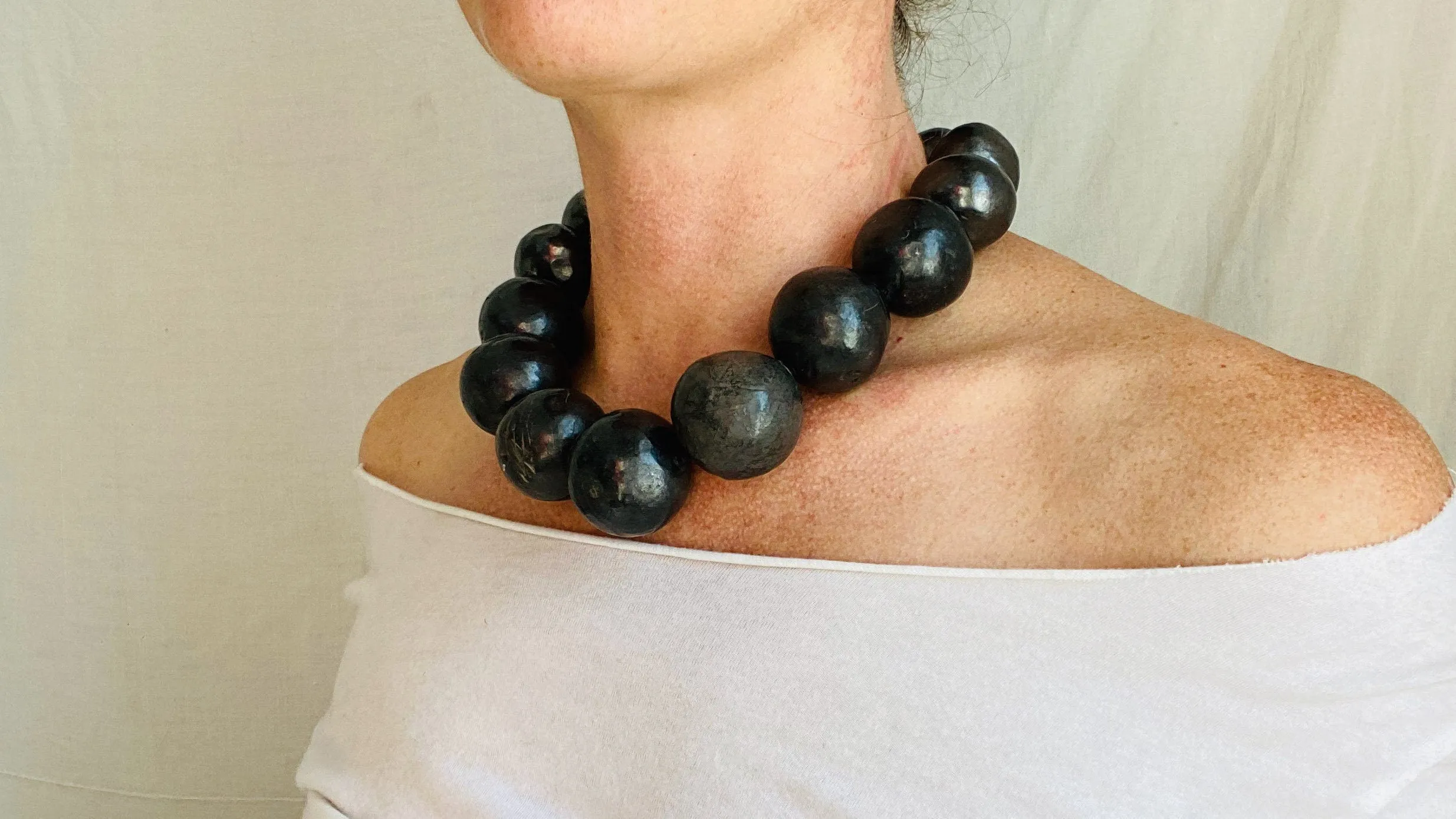 Barro Negro & Silver Necklace. Oaxacan Black Clay. Sterling Silver