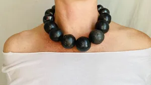 Barro Negro & Silver Necklace. Oaxacan Black Clay. Sterling Silver