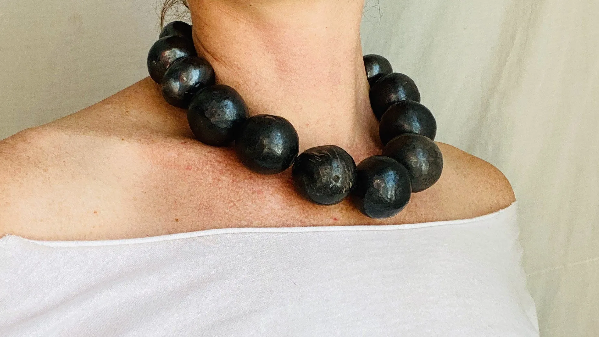 Barro Negro & Silver Necklace. Oaxacan Black Clay. Sterling Silver