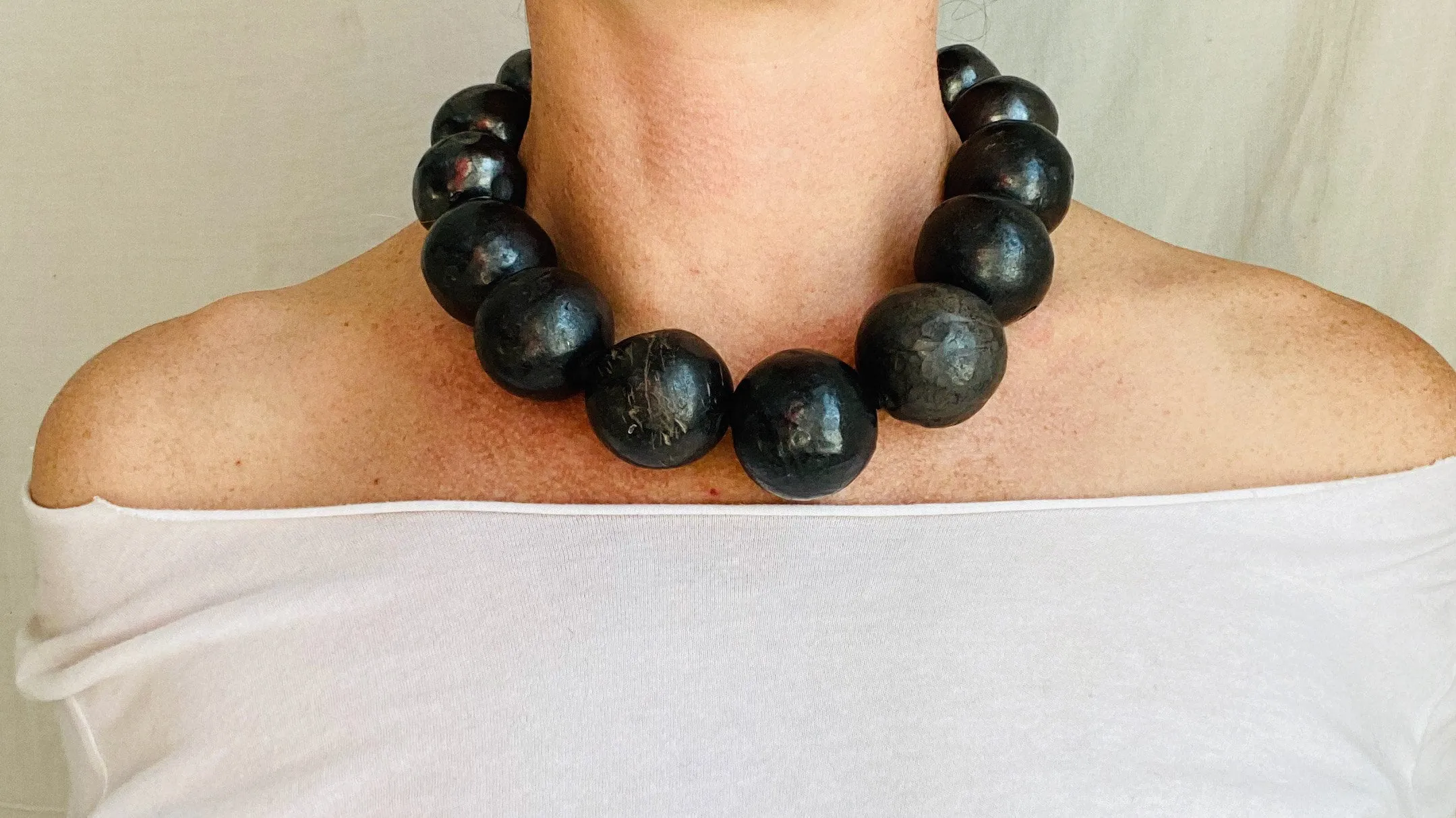 Barro Negro & Silver Necklace. Oaxacan Black Clay. Sterling Silver