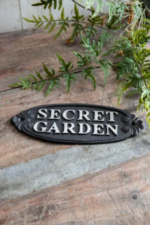 Cast Iron Secret Garden Sign