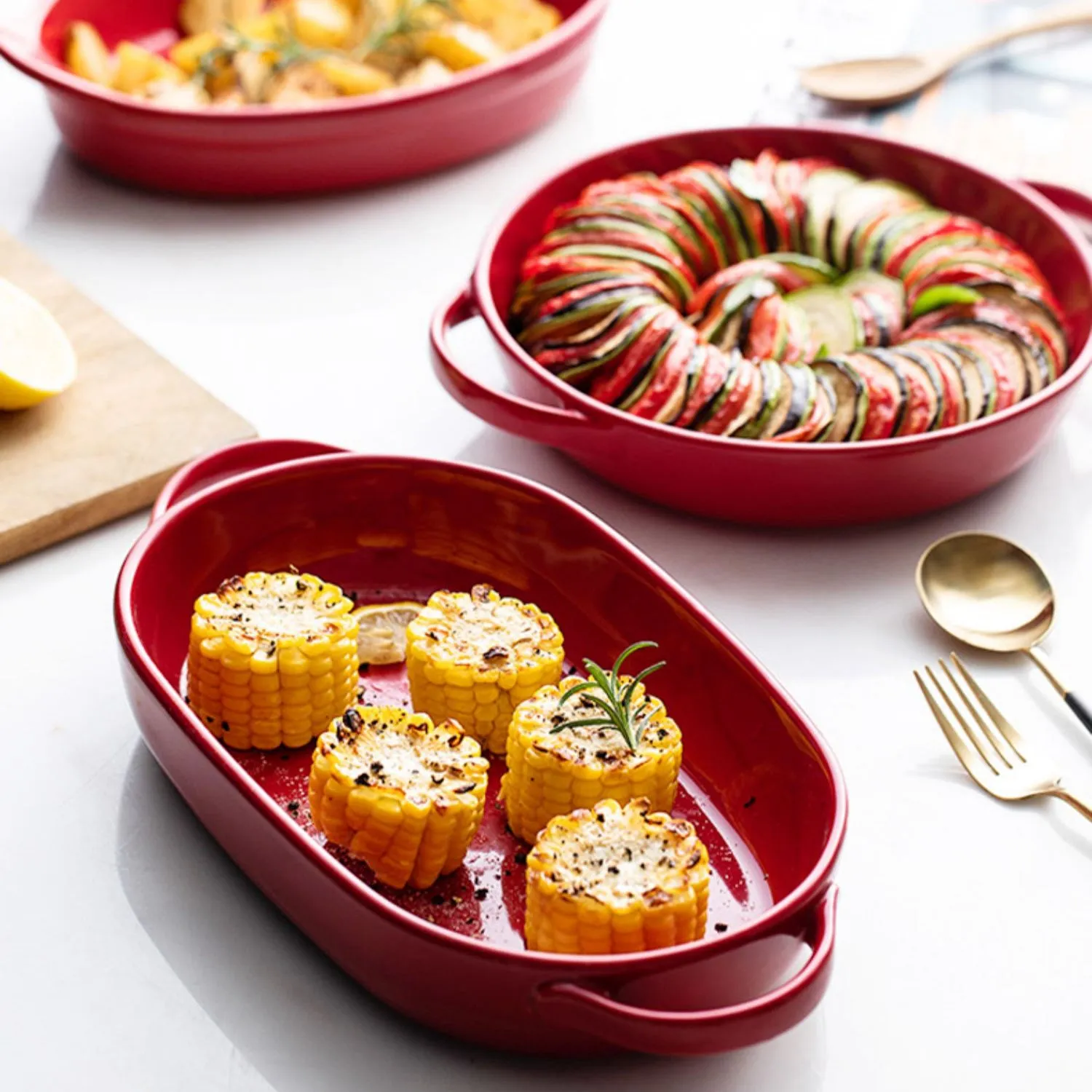 Double-Ear Stoneware Baking Pan