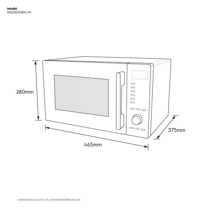 Electrolux EMG25D22BM Grill Microwave Oven 25L