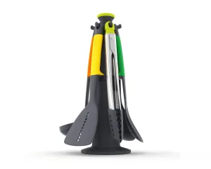 Elevate™ 6-piece Utensils Carousel Set with Tongs - Multicolour