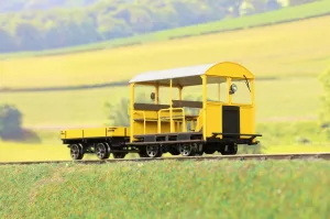 Ellis Clark Trains E1018U Finescale O Gauge Wickham Trolley & Trailer, BR Yellow 'Unnumbered'