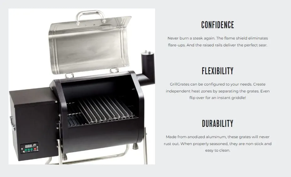 GrillGrate 15" Pellet Grill Sear Station (15.375" WIDE) RGG15K-0003