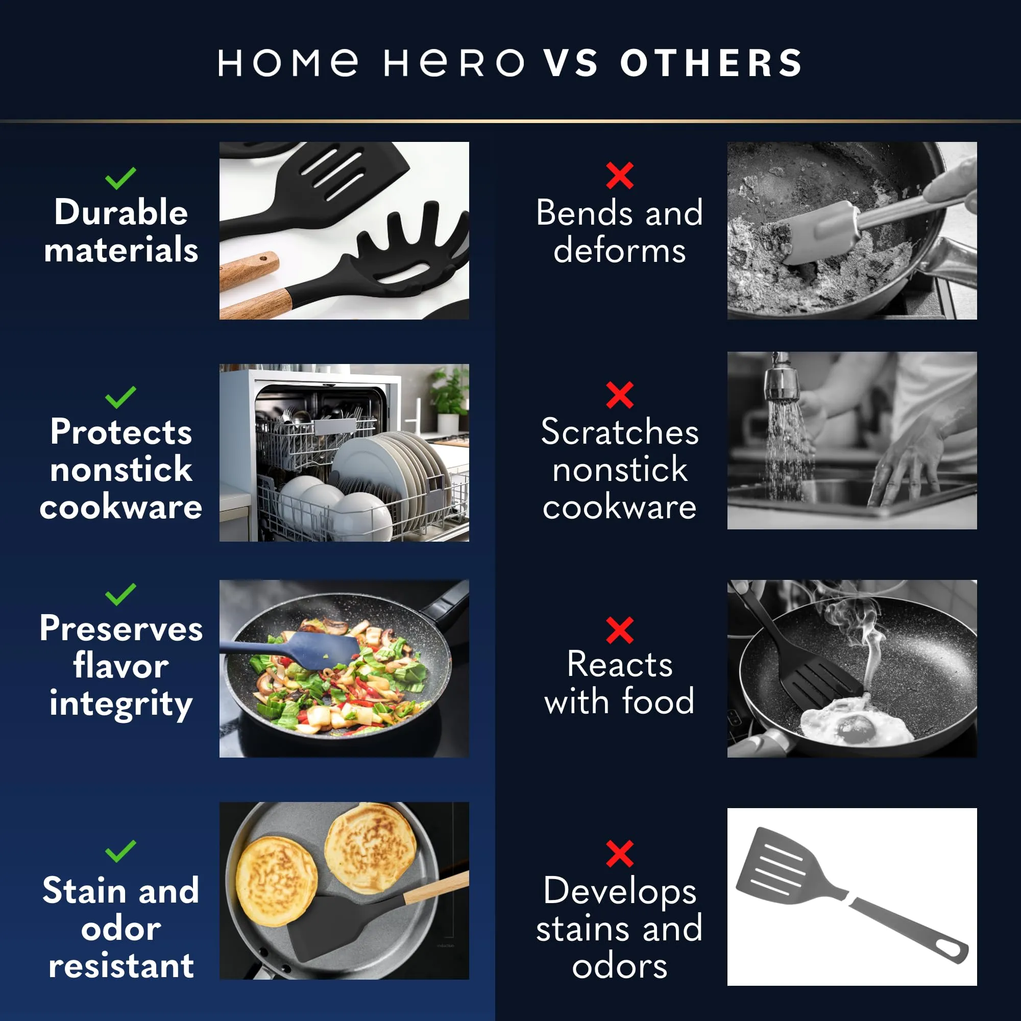 Home Hero 44-Piece Silicone Kitchen Utensil Set
