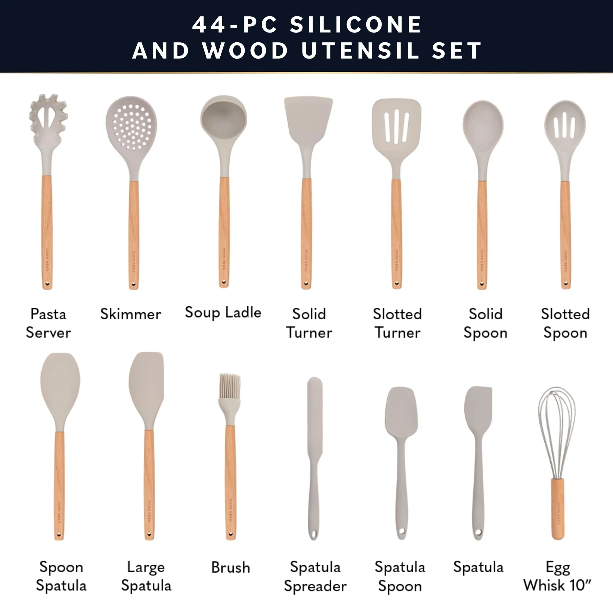 Home Hero 44-Piece Silicone Utensil Set
