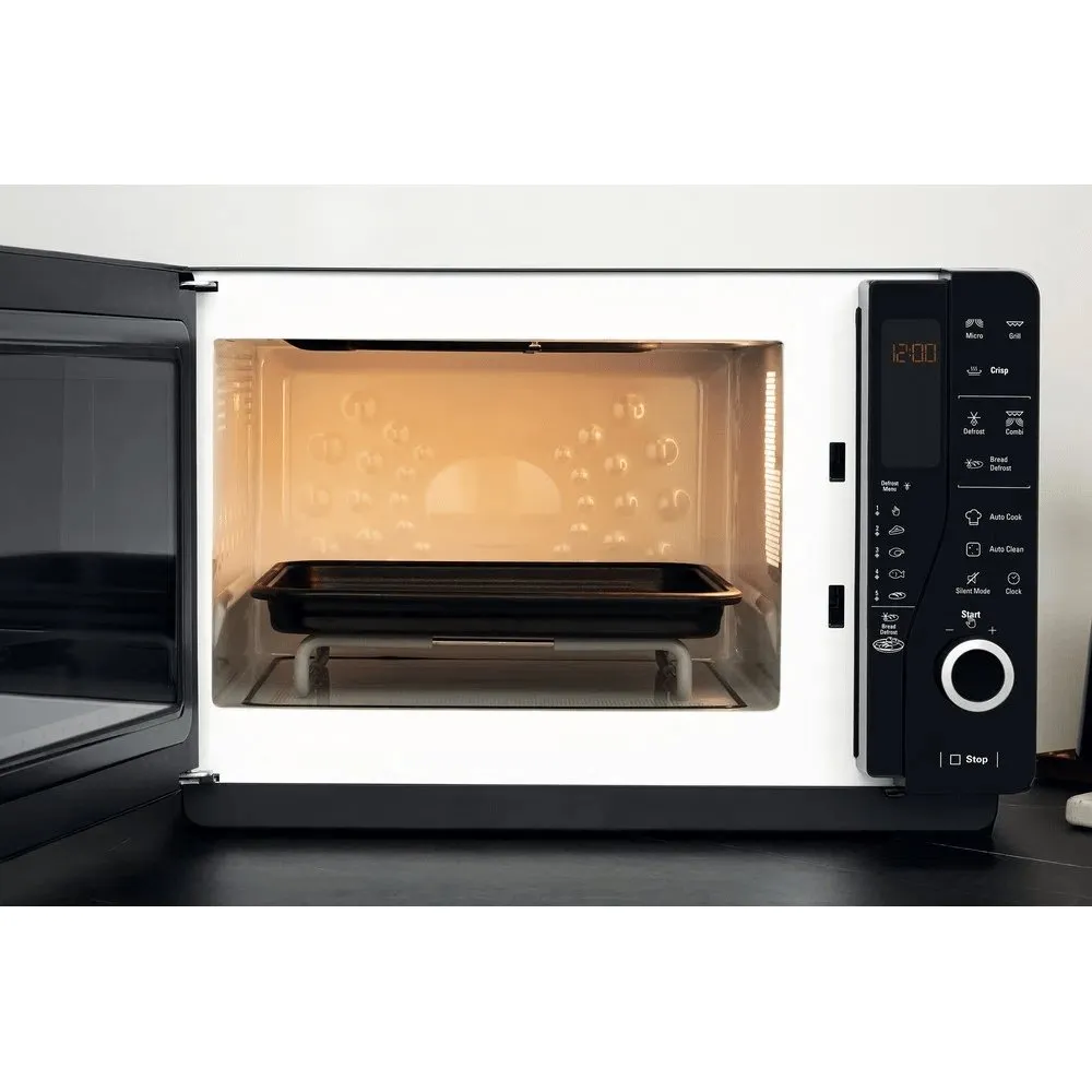 Hotpoint MWH26321MB 25 Litre Freestanding Microwave with Grill, 49cm Wide - Black
