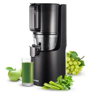 Hurom H-200 Easy Clean Electronic Juicer Machine (Black) - Self Feeding Slow Juicer with Big Mouth Hopper to Fit Whole Fruits & Vegetables