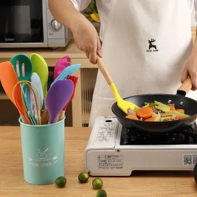 Importikaah Silicone Kitchenware Cooking Utensils Set: Heat Resistant Non-Stick Baking Tools