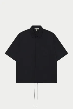 NYLON DRAWCORD SHIRT - BLACK