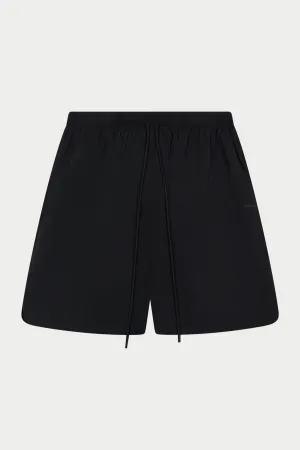 NYLON DRAWCORD SHORTS - BLACK