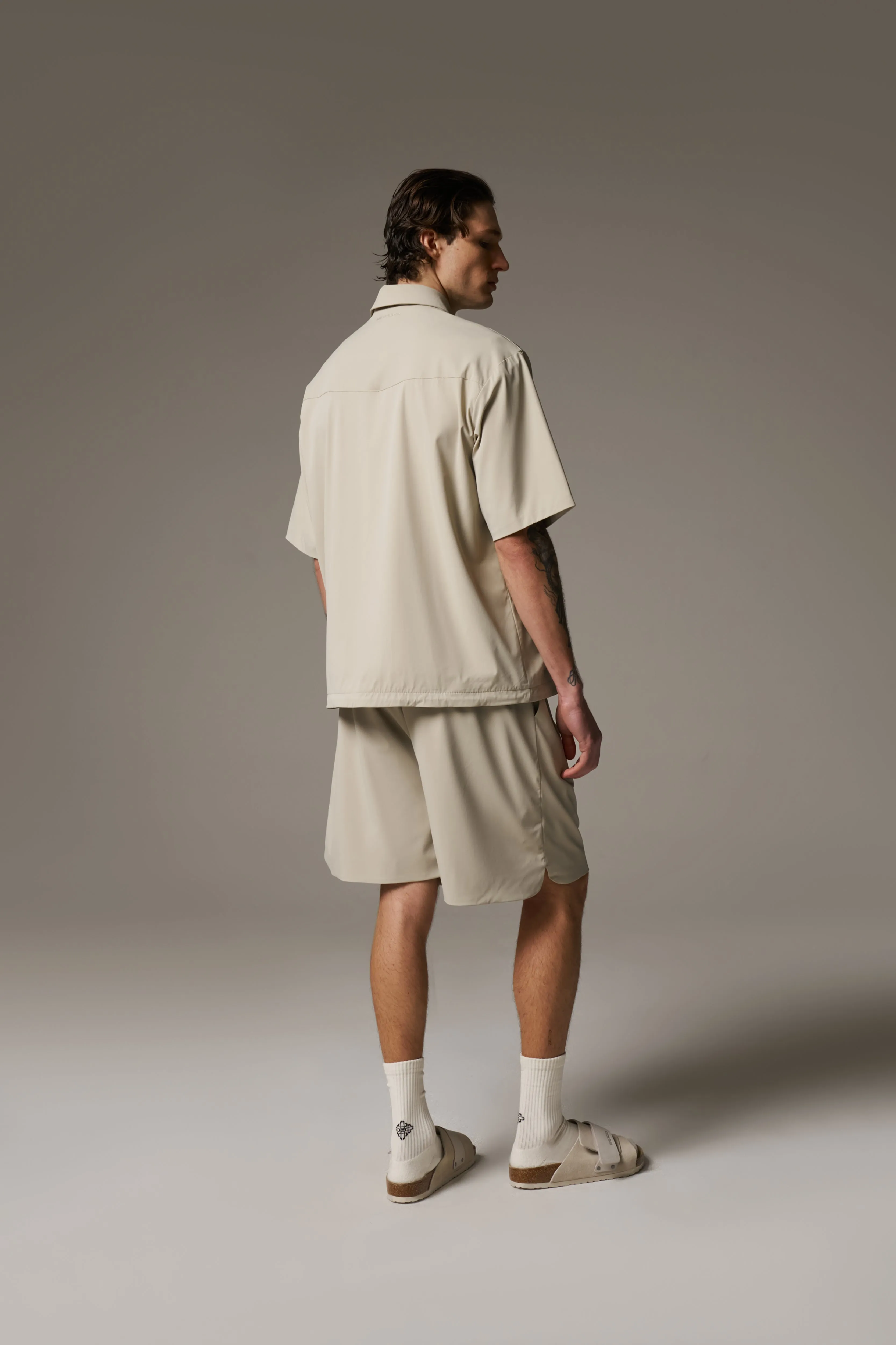 NYLON DRAWCORD SHORTS - GREY