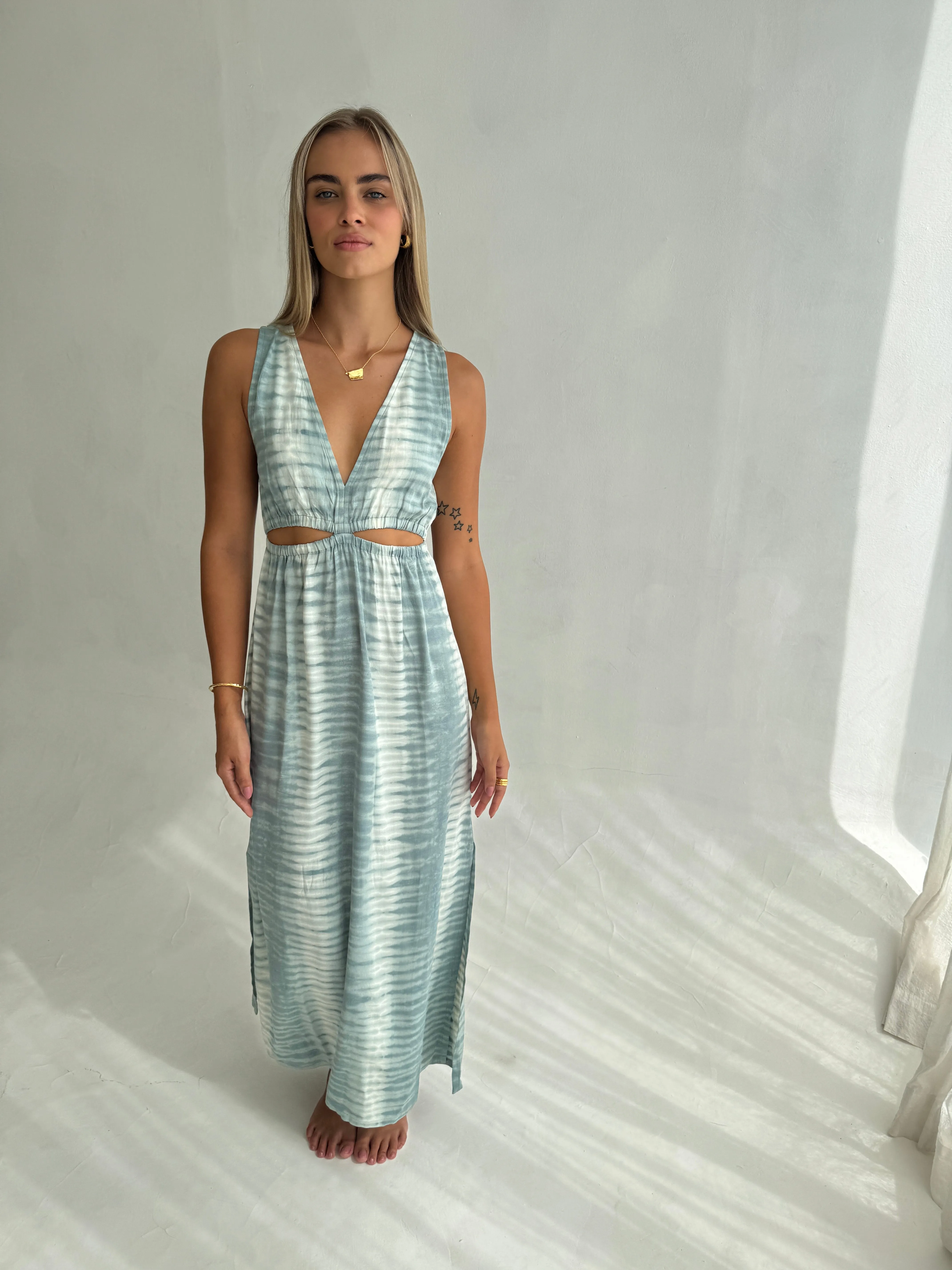 SLOW MORNINGS MIDI DRESS - TEAL
