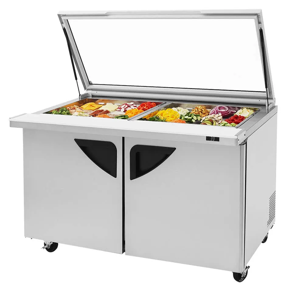 Turbo Air TST-60SD-24-N-GL 60" Mega Top Hinged Glass Lid Refrigerated Sandwich Prep Table