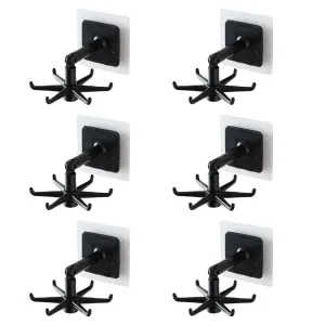 US 6~12 Under Cabinet Utensil Holder 360° Rotatable Kitchen Hook Organizer Rack